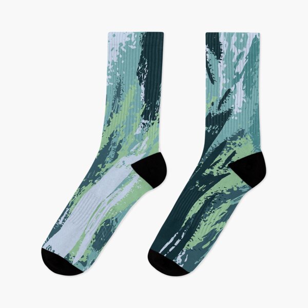 Item preview, Green Paintbrush abstract pattern designed and sold by tridentfoundry.