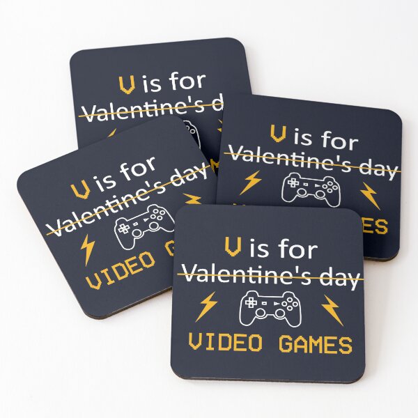 Item preview, V Is For Video Games - Funny Valentine's Day Gift For Gamers designed and sold by CreativaArt-.