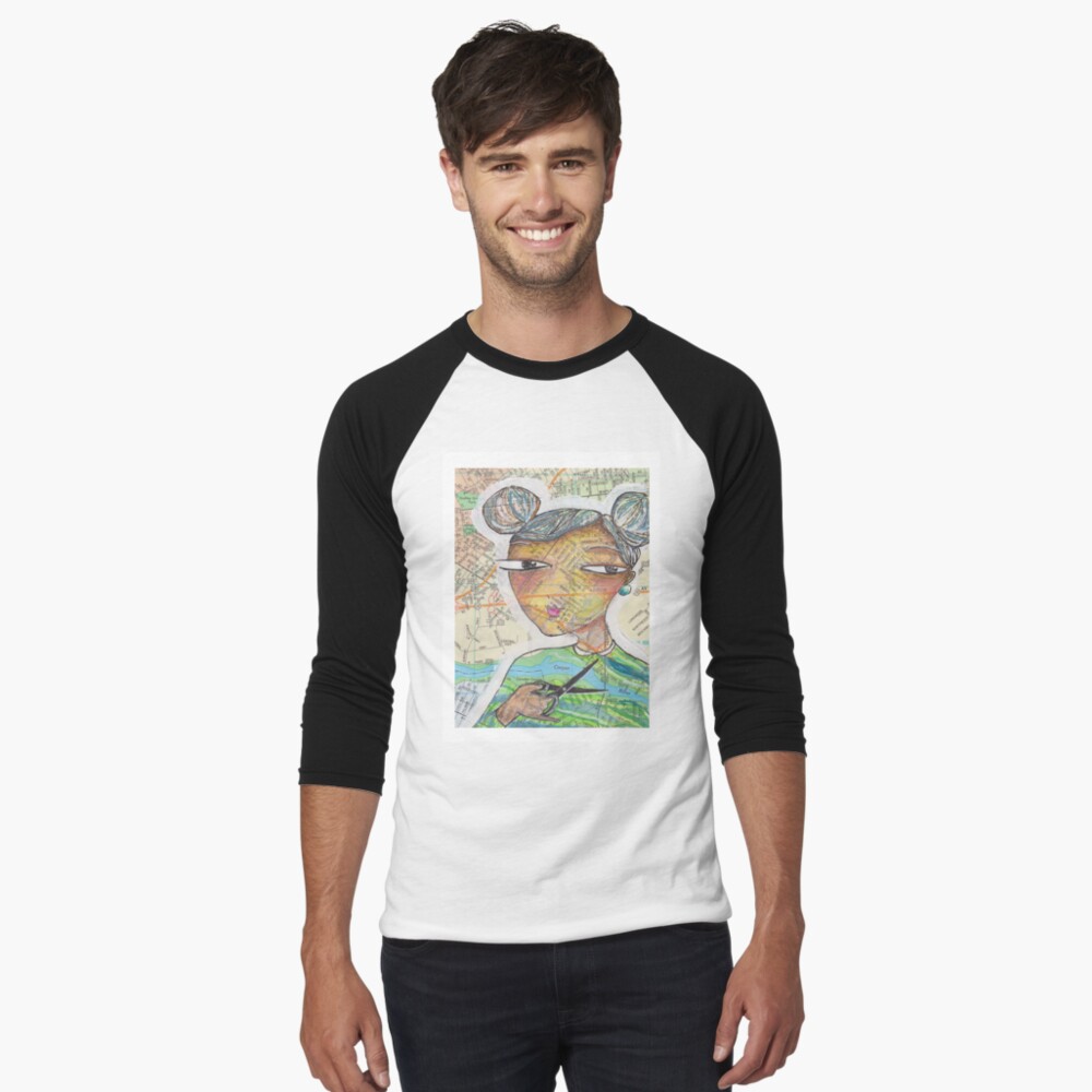 Item preview, Baseball ¾ Sleeve T-Shirt designed and sold by lizamackinnon.