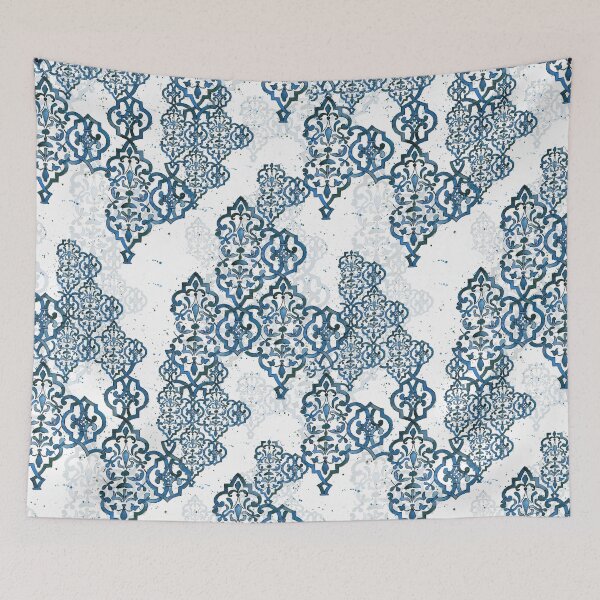 Item preview, Deconstructed Damask Blue and White designed and sold by Lynnea Washburn.