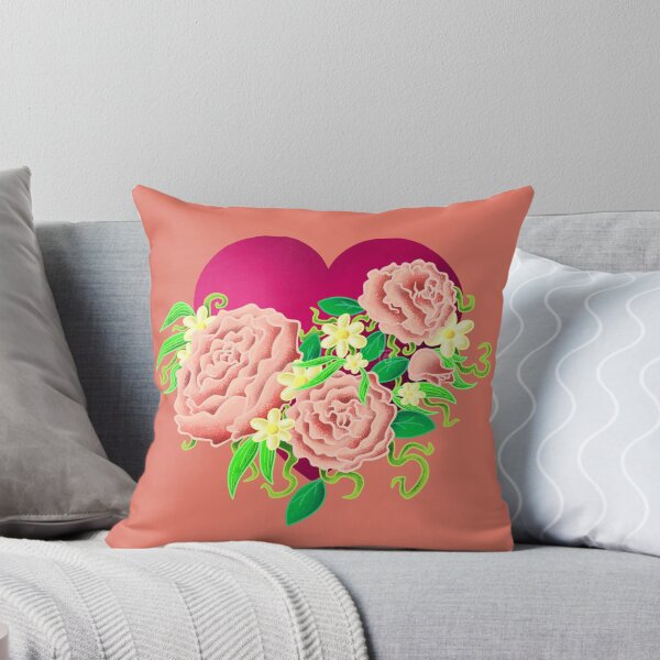 Item preview, flowered heart (colored background) designed and sold by DrawiShop.