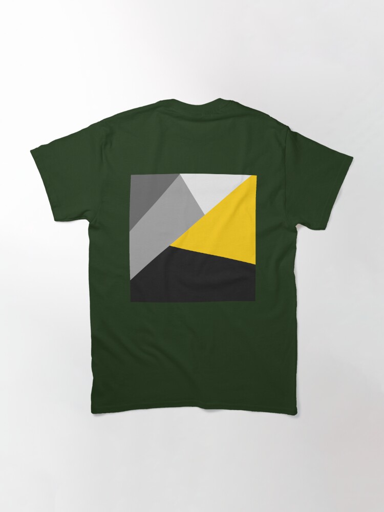 Simple Modern Gray Yellow and Black Geometric Long Sleeve T Shirt by  BlackStrawberry