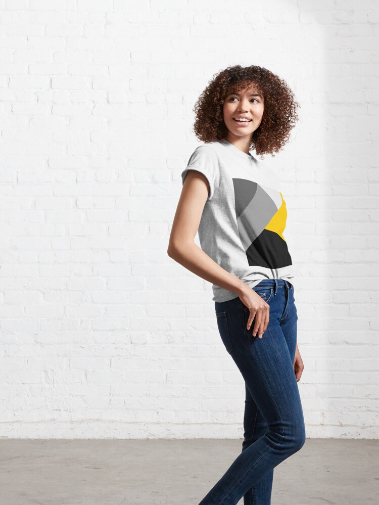 Simple Modern Gray Yellow and Black Geometric Long Sleeve T Shirt by  BlackStrawberry