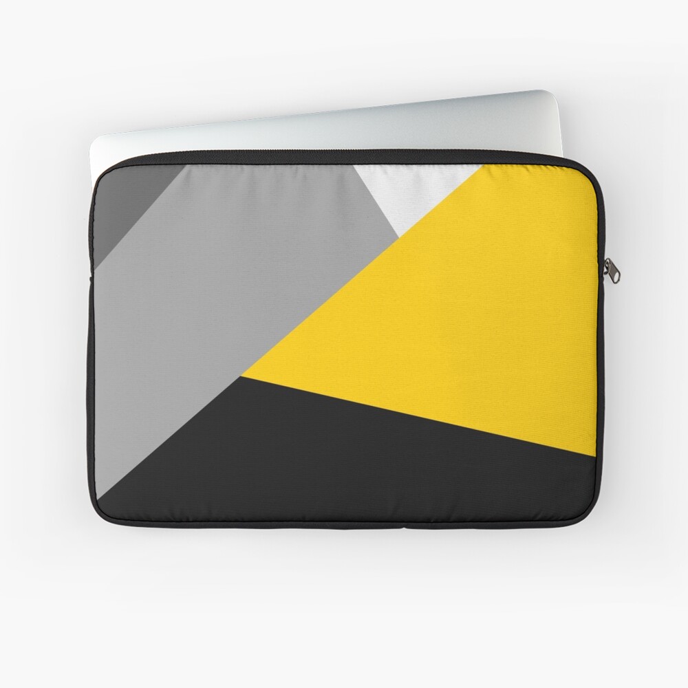 Simple Modern Gray Yellow and Black Geometric Tote Bag by BlackStrawberry