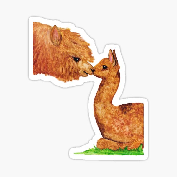 Mother and son alpaca Sticker