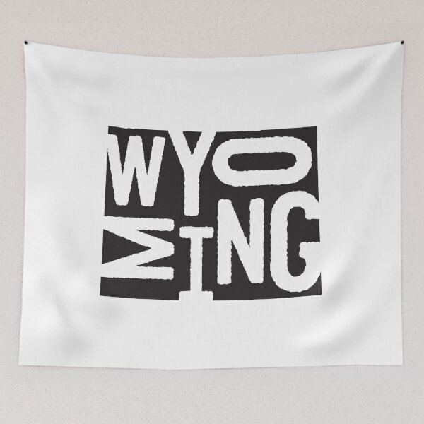 Artikelvorschau, Bundesstaat Wyoming Design | Abstrakte Wyoming-Beschriftungsgrafik | Wyoming Geschenk | Wyoming Karte entworfen und verkauft von crookedriverusa.