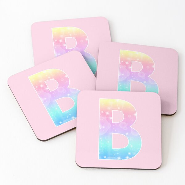 Item preview, The Letter B - Monogram in Kawaii Magical Unicorn Sparkle Pattern designed and sold by Bumblefuzzies.