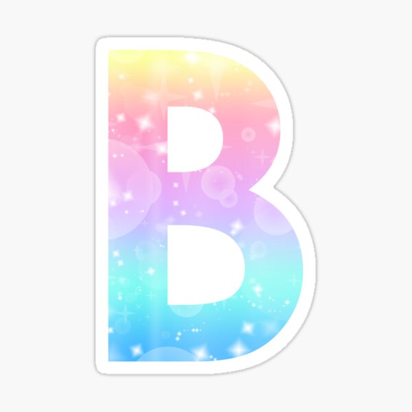 "The Letter B - Monogram In Kawaii Magical Unicorn Sparkle Pattern ...