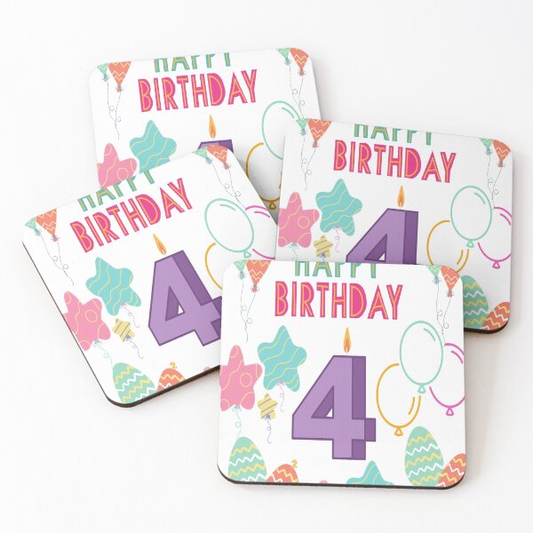 Item preview, HAPPY 4th BIRTHDAY designed and sold by julset.