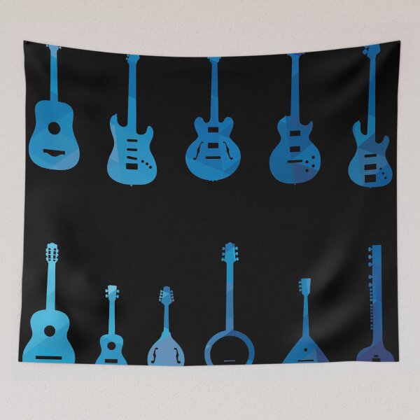 Item preview, Abstract Geometric Blue Guitars designed and sold by findot.