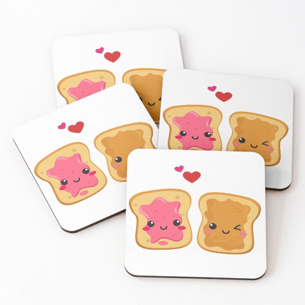 Item preview, Cute Adorable Peanut Butter Jelly Couple!- Kawaii Food Lovers designed and sold by sweetpeanut.