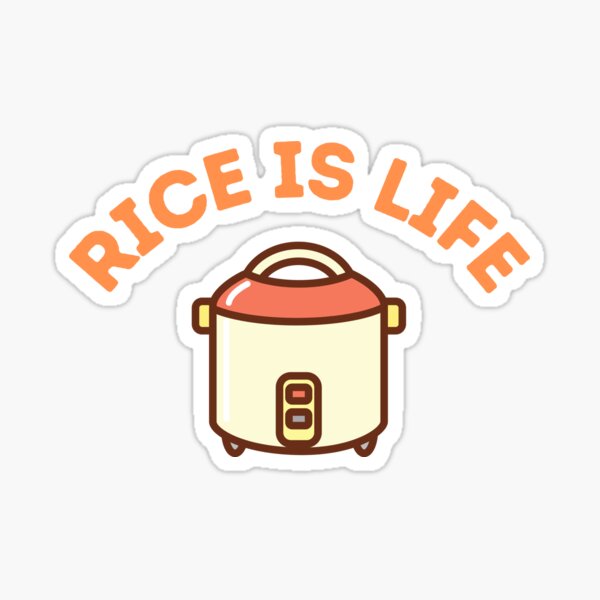 Item preview, Rice is Life, Cute Rice Cooker Asian Food designed and sold by ElizabethMayArt.