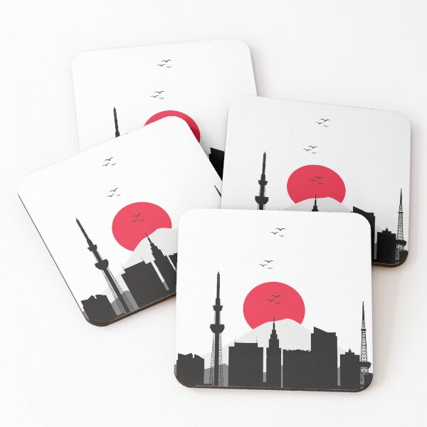 Item preview, Tokyo Cityscape Silhouette: A Stunning Black and White Abstract Artwork" designed and sold by Fai-oma.