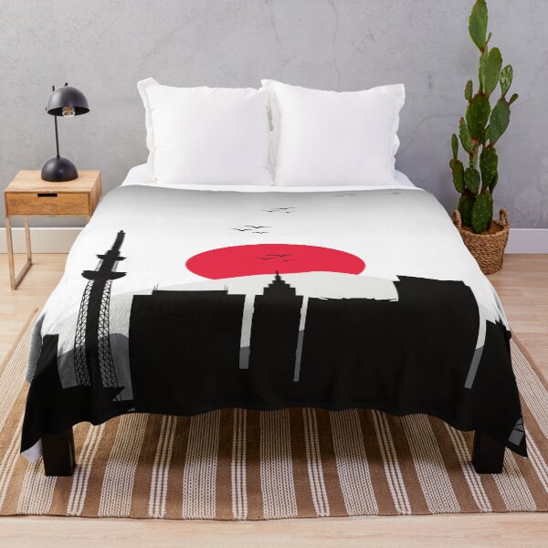 Item preview, Tokyo Cityscape Silhouette: A Stunning Black and White Abstract Artwork" designed and sold by Fai-oma.