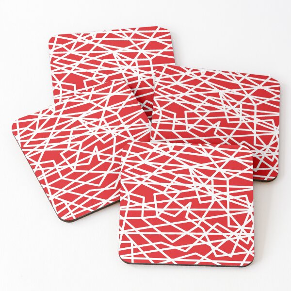 Item preview, Red with White Geometric Lines designed and sold by Whoopsidoodle.