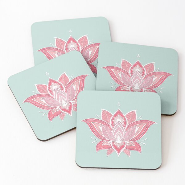 Item preview, Lotus Mandala (Dark Pink, Light Pink, and Green) designed and sold by squishyrainbow.