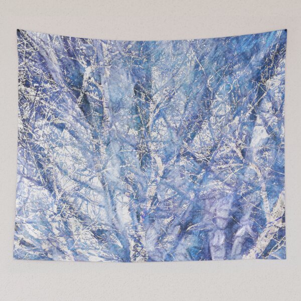 Item preview, Winter Trees - Abstract Digital Painting - Snowy Forest Blue and White Art designed and sold by PiperArtDesign.