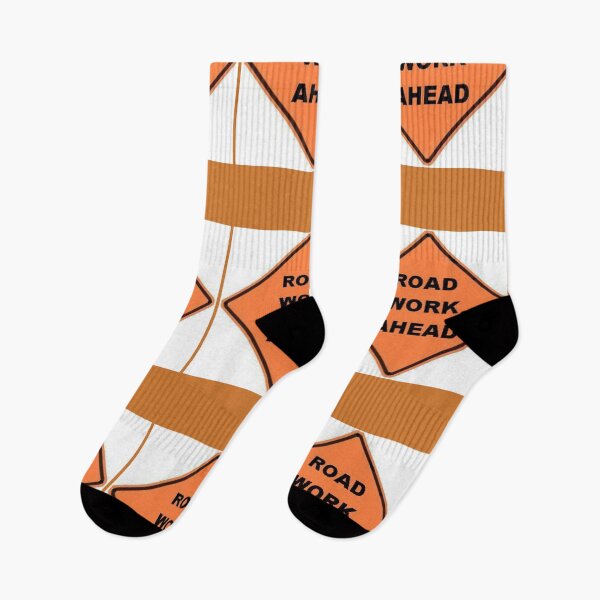 Item preview, Construction truck socks, road sign socks, construction socks, manly socks, working socks, roadwork socks designed and sold by teeandmilkco.