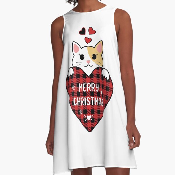 Merry christmas happy cat A-Line Dress