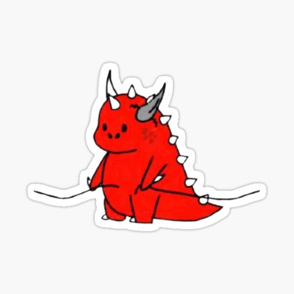 Bubble-free Red the Dino Stickers