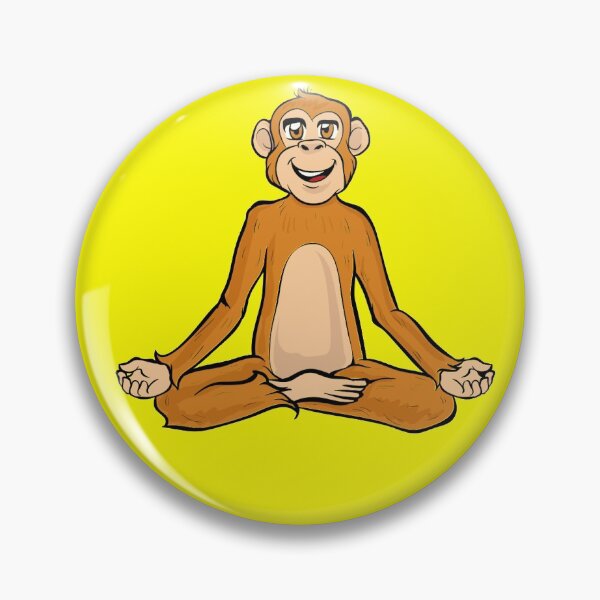 Artikelvorschau, Yoga-Affe auf gelbem Hintergrund entworfen und verkauft von Shaxspere.
