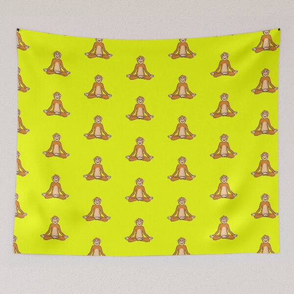 Item preview, Yoga Monkey on Yellow Background designed and sold by Shaxspere.