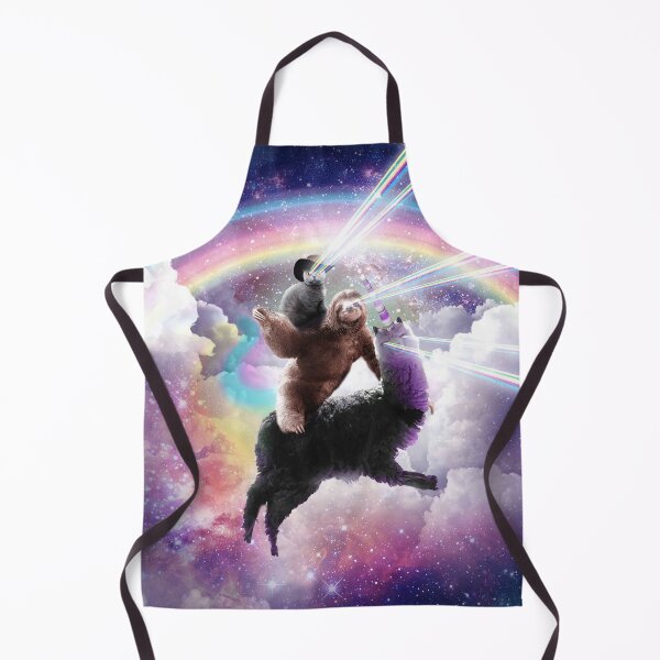 Item preview, Laser Eyes Space Cat Riding Sloth Llama - Rainbow designed and sold by SkylerJHill.