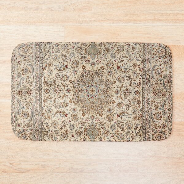 Item preview, Isfahan Central Persia Old Century Authentic Colorful Dusty Blue Tan Distressed Vintage Patterns designed and sold by vintagepatterns.