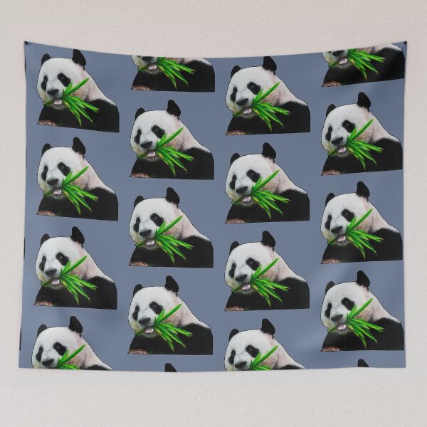 Item preview, Panda Having some Lunch on Blue designed and sold by Tranquilarrow.