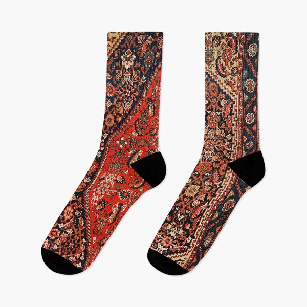 Item preview, Persia Bijar Old Century Authentic Colorful Bright Red Yellow Vintage Patterns designed and sold by vintagepatterns.