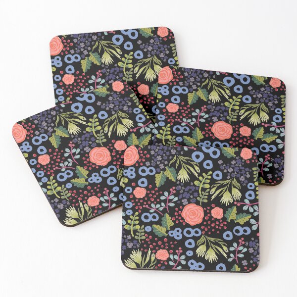 Item preview, Floral Repeat_black designed and sold by Emily  Wilson.