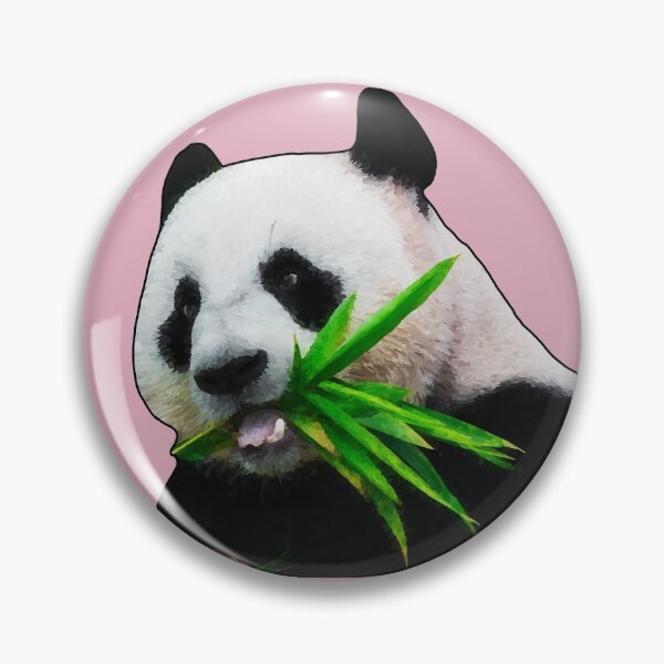 Item preview, Panda Having some Lunch on Pink designed and sold by Tranquilarrow.