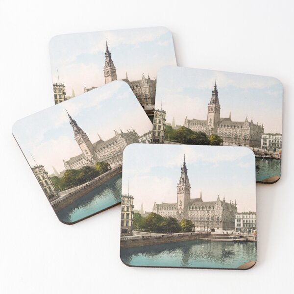 Item preview, Hamburg City Hall and Alster - Circa 1900 Photochrom designed and sold by warishellstore.