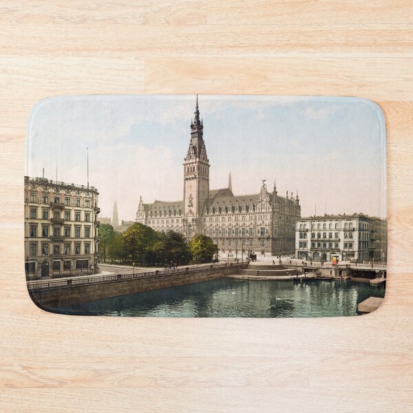 Item preview, Hamburg City Hall and Alster - Circa 1900 Photochrom designed and sold by warishellstore.