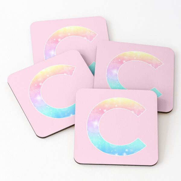 Item preview, The Letter C - Monogram in Kawaii Magical Unicorn Sparkle Pattern designed and sold by Bumblefuzzies.