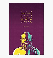 Socrates quote: The unexamined life Photographic Print