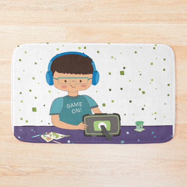 Item preview, Cute Personalized Gamer Boy Throw Blanket-white designed and sold by NomiCreates.