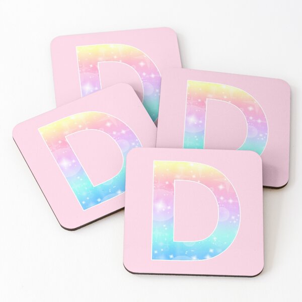 Item preview, The Letter D - Monogram in Kawaii Magical Unicorn Sparkle Pattern designed and sold by Bumblefuzzies.