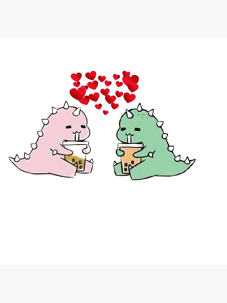 Cute Dino Love, an art print by Minki Artsy - INPRNT