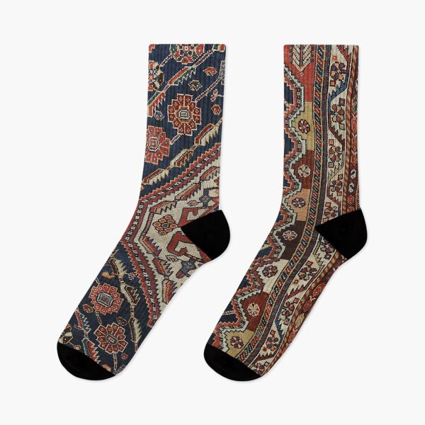 Item preview, Persian Qashqai Old Century Authentic Colorful Aztec Royal Blue Red Vintage Patterns designed and sold by vintagepatterns.