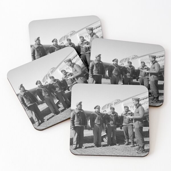 Item preview, Colonel Benjamin Davis and other Tuskegee Airmen - WW2 Italy 1945 designed and sold by warishellstore.