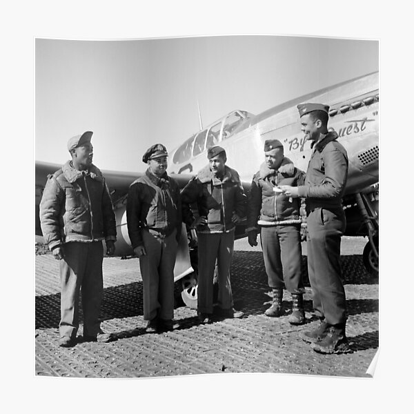 "Colonel Benjamin Davis and other Tuskegee Airmen WW2 Italy 1945