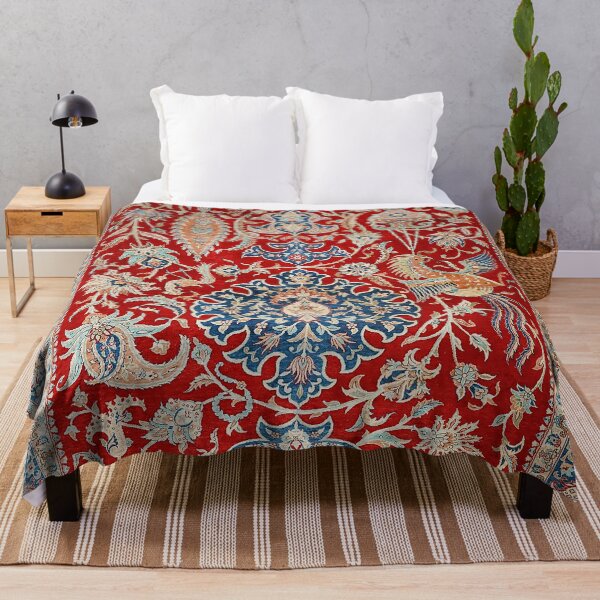 Item preview, Turkey Hereke Old Century Authentic Colorful Royal Red Blue Blues Vintage Patterns designed and sold by vintagepatterns.