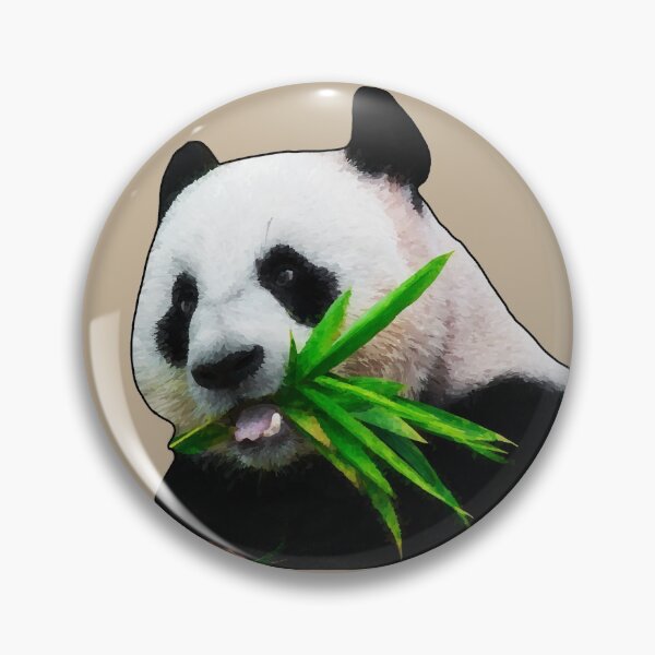 Item preview, Panda Having some Lunch on khaki designed and sold by Tranquilarrow.