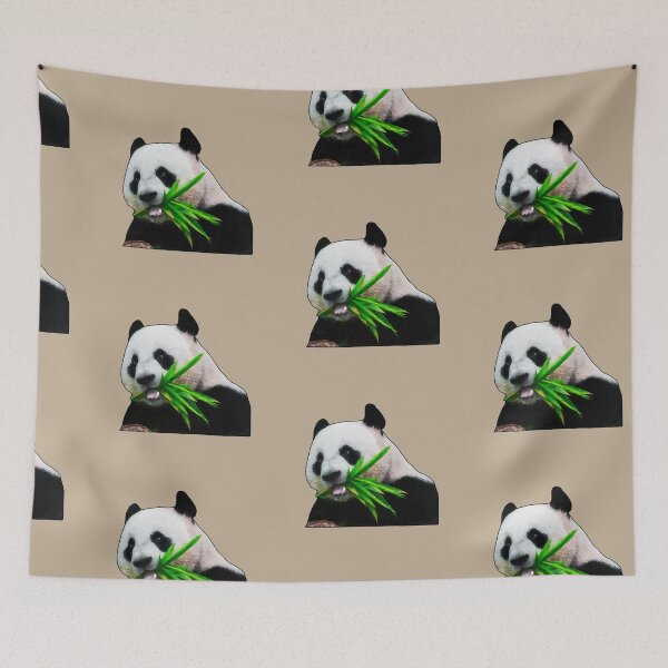 Item preview, Panda Having some Lunch on khaki designed and sold by Tranquilarrow.