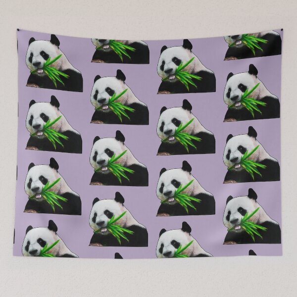 Item preview, Panda Having some Lunch on Purple designed and sold by Tranquilarrow.