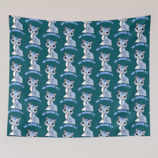 Item preview, Hi Honey Blue Cute Cat designed and sold by Rell1970.