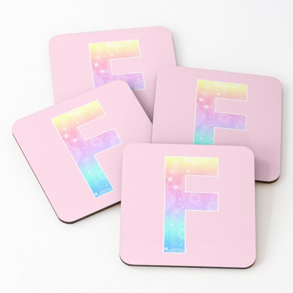 Item preview, The Letter F - Monogram in Kawaii Magical Unicorn Sparkle Pattern designed and sold by Bumblefuzzies.