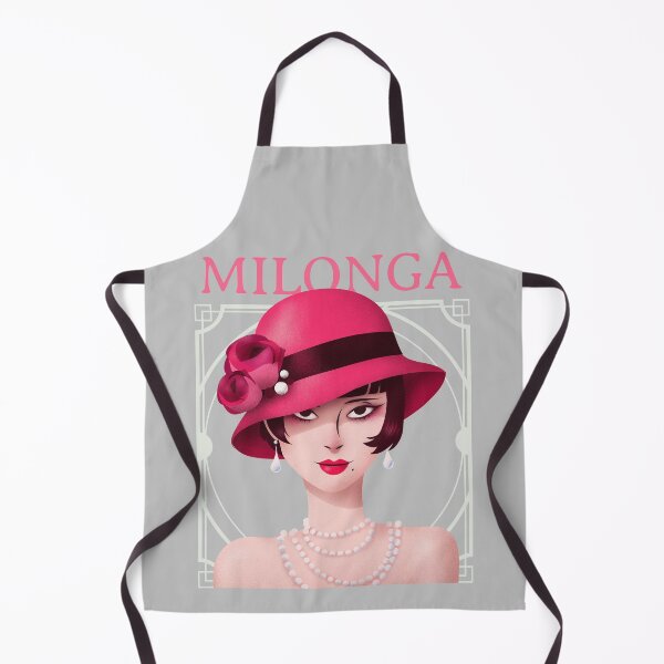Item preview, Vintage Art Decor Milonga Flapper in Pink Hat and Pearls designed and sold by infinitetango.