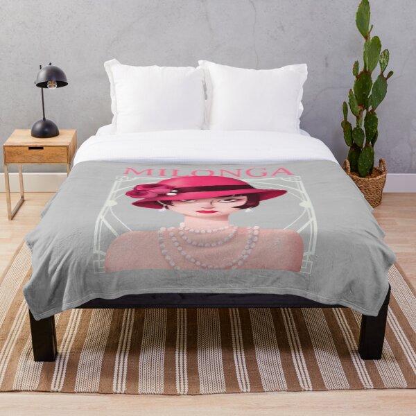 Aperçu de l'œuvre Vintage Art Decor Milonga Flapper en Chapeau Rose et Perles créée et vendue par infinitetango.